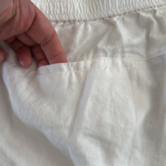 Eileen Fisher Organic Linen Bermuda Shorts Woman XXS White Pockets 10.5” inseam - Picture 10 of 13